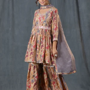 Sharara Suit Set Adorned In Gota Work