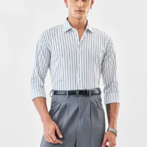 Stripes 100% Cotton Slim Fit Luxe Shirt