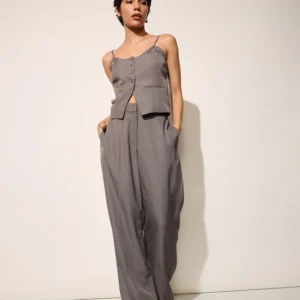 Grey Straight Fit Co-ord Set Pants