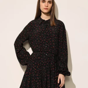 Black Printed Shirt Dress