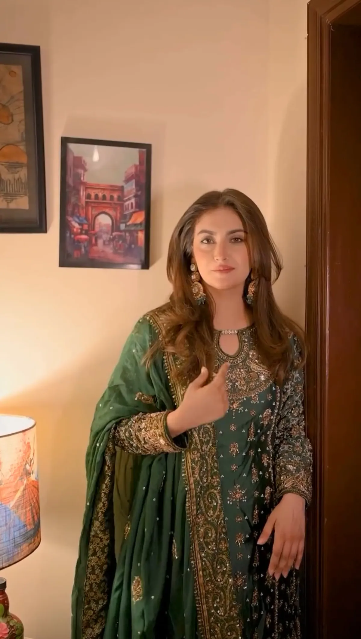 Dark Green Heavy Embroidered Party Wear Kurta With Palazzo & Dupatta For Women - Image 6