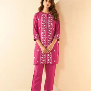 Pink Muslin Coord Set