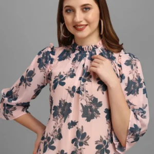 Pink Coloured Floral Women's Dress